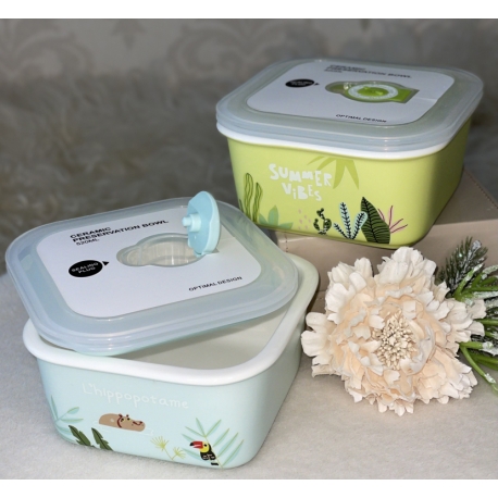 03022-13 Ланч-бокс 520 мл керамика, 2 вида